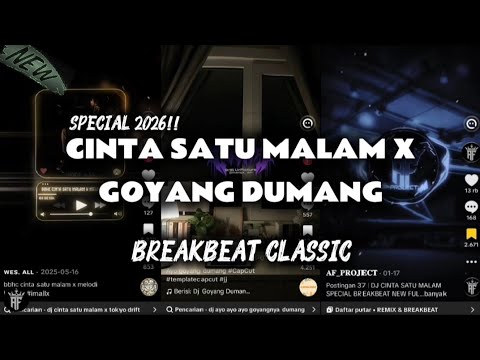 DJ CINTA SATU MALAM X GOYANG DUMANG SPECIAL BREAKBEAT CLASSIC FULL BASS ‼️