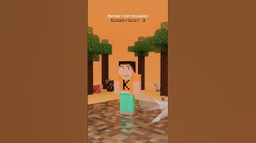 Blender Satisfying Physic Minecraft Character Cloth Simulation Loop!  #minecraft #animation #blender