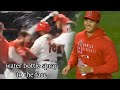 Ohtani with the perfect water bottle spray, a breakdown