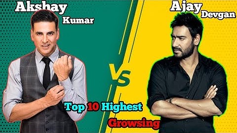 Ajay Devgan VS Akshay Kumar Top 10 Highest growsing movie comparison 🤯