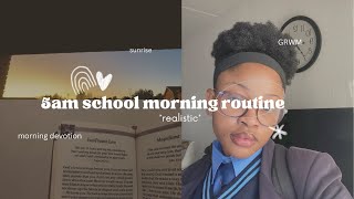 5am *realistic* school morning routine | South African Youtuber