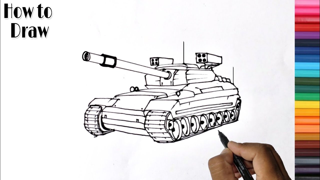 How to Draw Army Tank easy | Tank Military Vehicle Drawing by ck arts ...