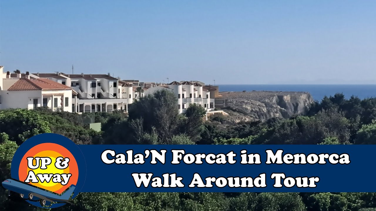 Cala'N Forcat Walk around in Menorca - Showing Jimmy Hills Square, Shops, Rentals, Bars, restaurants