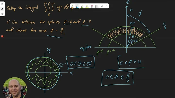 Triple Integral Between Two Spheres and Above a Cone