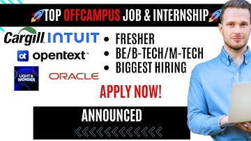 Top Software Engineer Jobs 2025 | Cargill, OpenText, Light & Wonder, Intuit, Oracle | Fresher Hiring