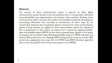 Chaos Communication System using MIMO Technique