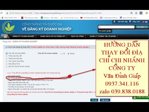 Video Hướng dẫn thay đổi địa chỉ chi nhánh qua mạng (có lời)... - youtube