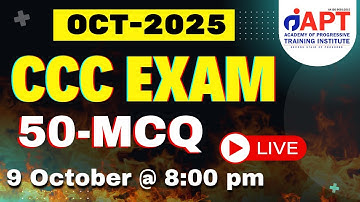 CCC Govt Exam–50 Most Repeated Questions with Explanation | 63वीं LIVE Q&A क्लास #aptinstitute