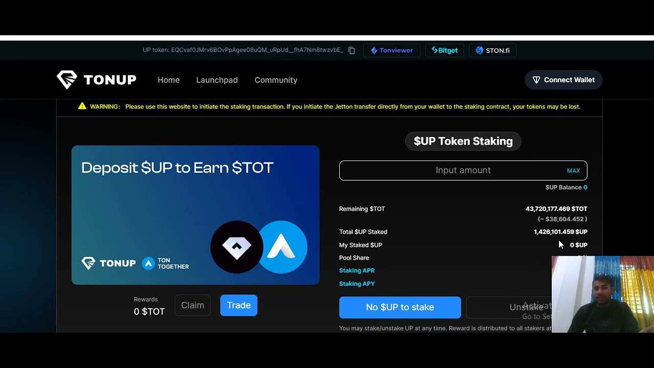 Earn $TOT Now: TonTogether launched on TonUP LaunchPool! Stake $UP for Rewards