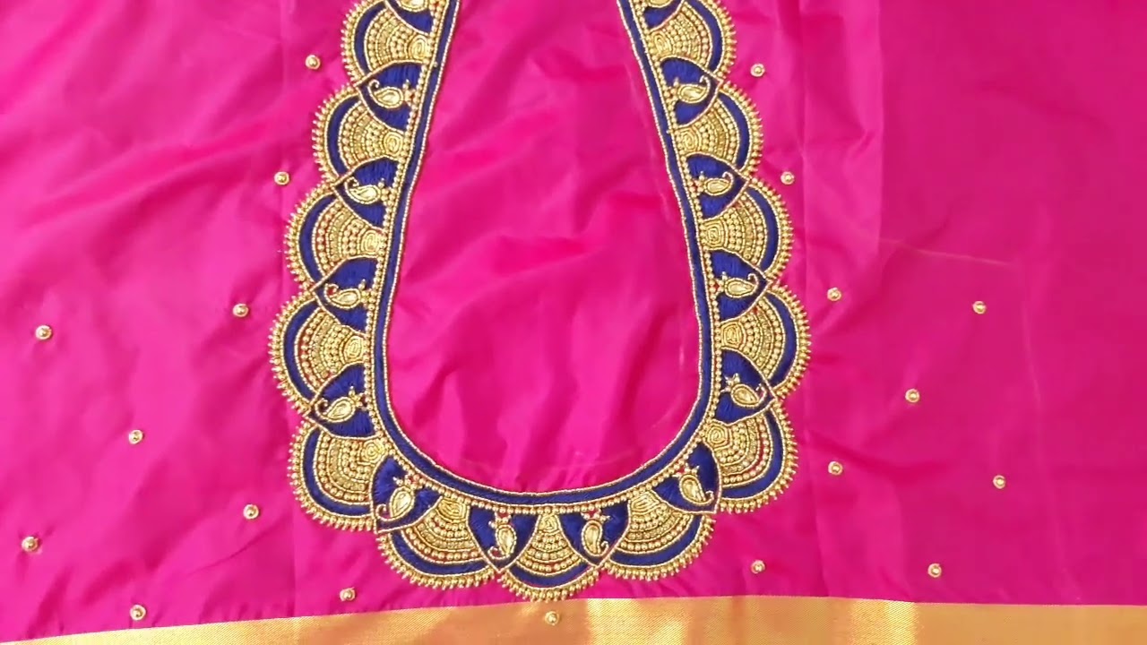 Blouse Back Neckline work Design @asrembroidery.in📞9867696115 