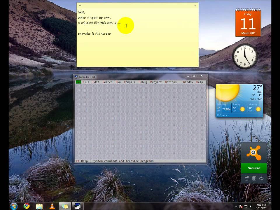 How To Run Turbo C++ Full Screen in Windows 7........Full description ...
