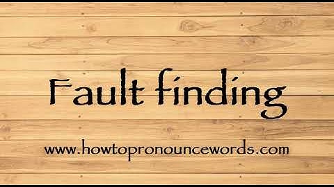 How To Pronounce Fault finding ? How To say Fault finding New Video