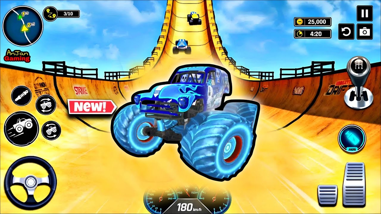 Monster Truck Mega Ramp Impossible Driver - Mega Ramp Car Stunt Master Simulator - Android Gameplay