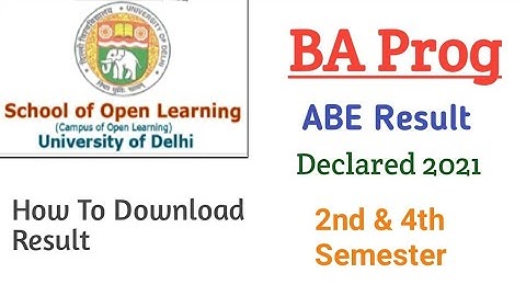 How To Download BA Prog 2nd & 4th Semester ABE Result ll 2nd and 4th semester Result Declared #Gopal