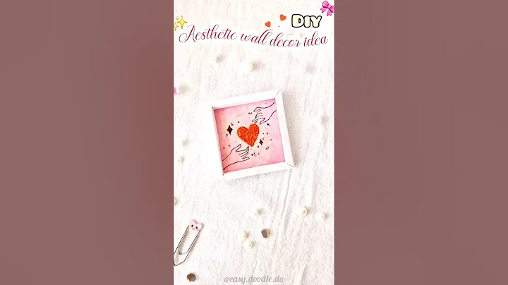 Cute DIY wall decor 🎀 Aesthetic room decor #diy #art #craft #walldecor #aesthetic #shorts #trending