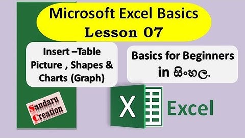 Microsoft excel insert table picture &  Chart (Graph)  in Sinhala insert a table in sinhala