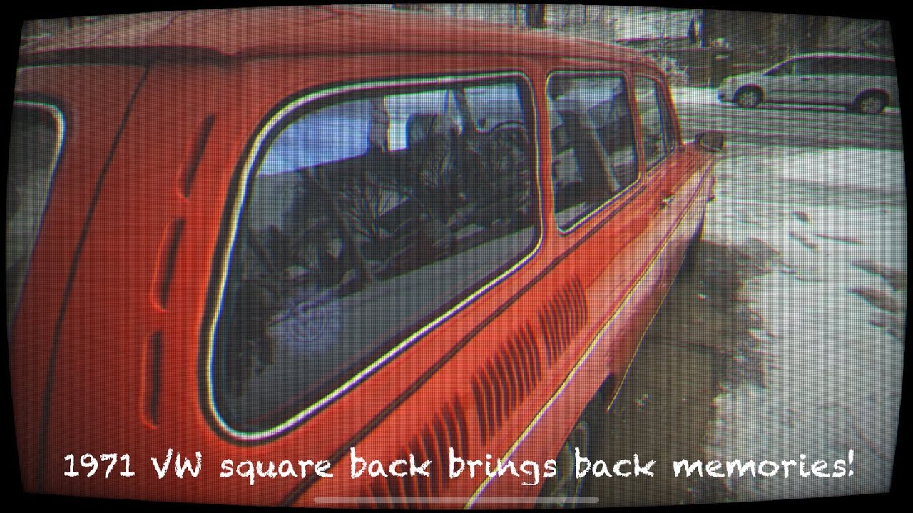 Vintage VW square back cruise in snow & reactions