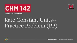 CHM142 CH13 Rate Constant Units PP