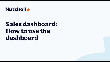 Sales dashboard: How to use the dashboard