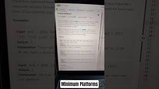 Minimum Platforms #leetcode #striversdesheet #greedy #coding #dsa #potd #placements #btech #mca
