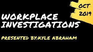 Workplace Investigations