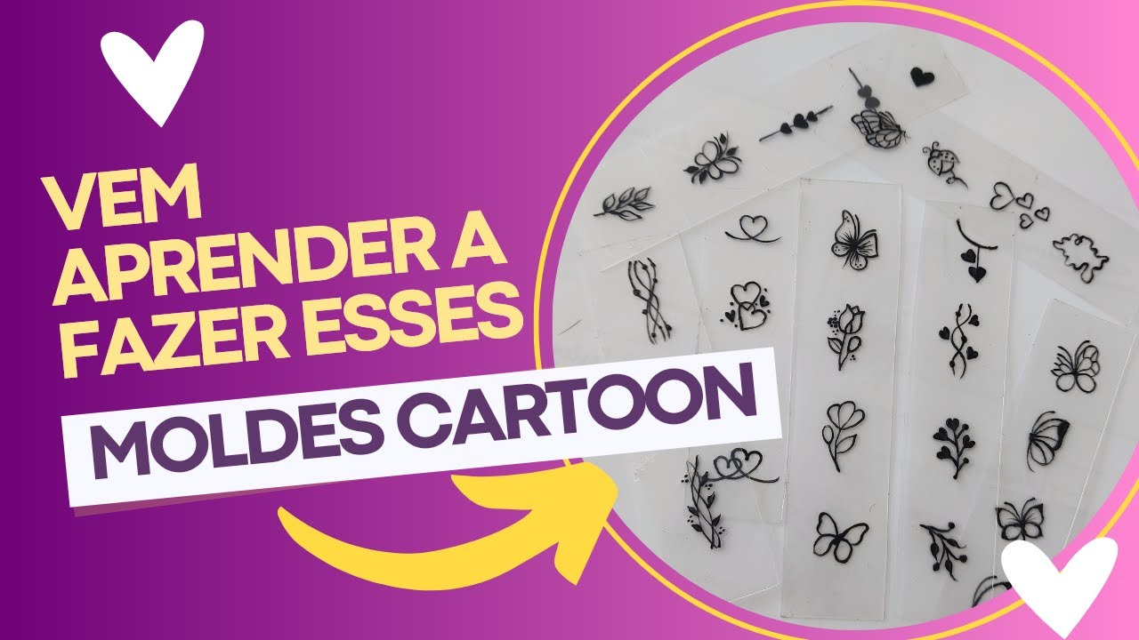 Moldes cartoons para adesivos de unhas