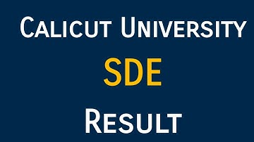 SDE Result| Calicut University