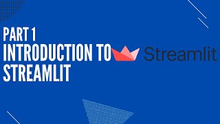 Introduction To Streamlit. What is Streamlit? Streamlit Tutorial Pt.1