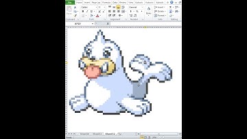 #pixelart just using #excel #drawing #Pokémon #Seel #086