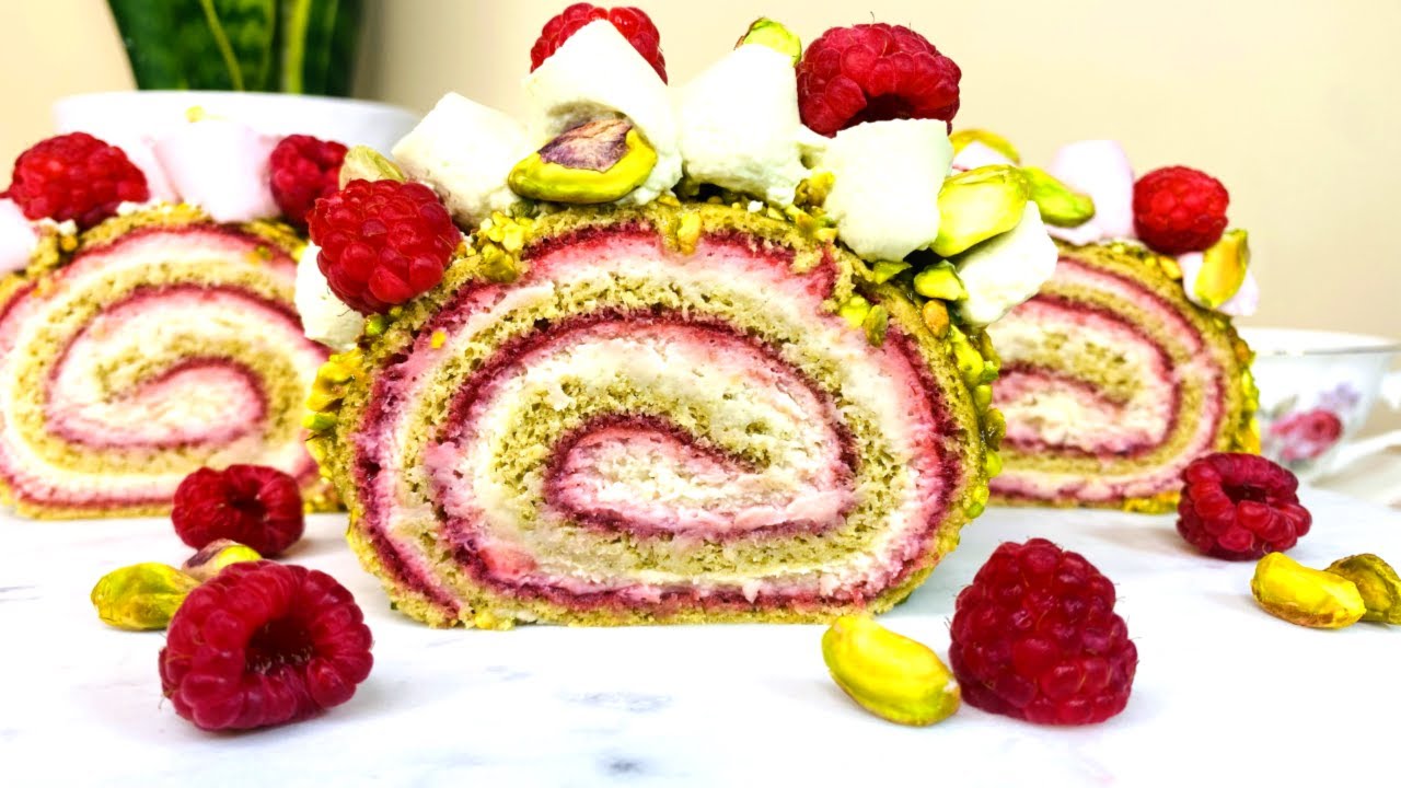 Cum se face Cea mai buna Rulada De Zmeura si Fistic? -RETETA Rulada Zmeura si Fistic-Dessert De Vara