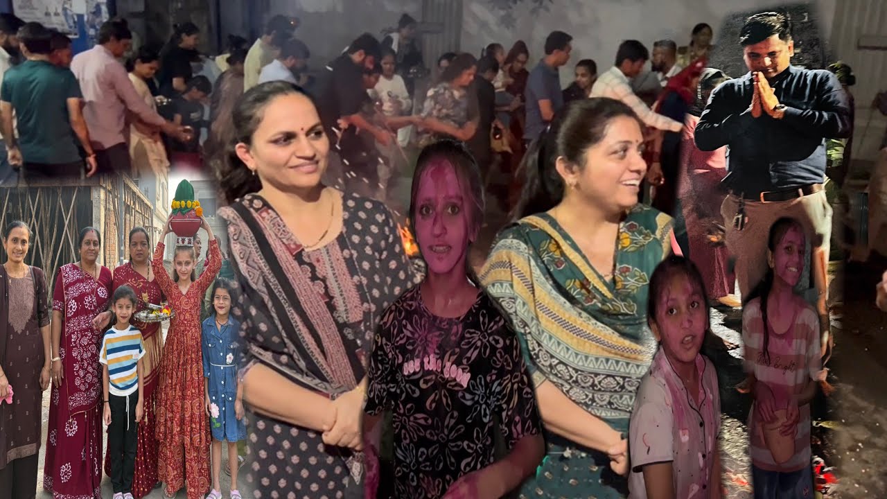 જાહ્નવી સાથે રંગો થી રમવા તેની ફ્રેન્ડસ દુર થી આવી. સવારે ભાઈ ઘરના કુંભઘડા મા ગયા.