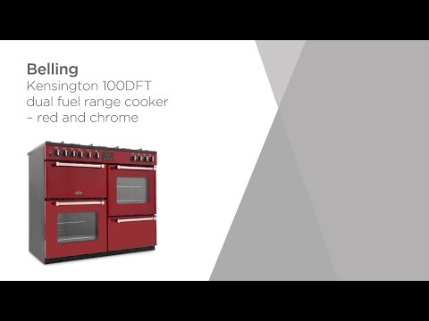 Belling Kensington 100DFT Dual Fuel Range Cooker - Red & Chrome | Product Overview | Currys PC World