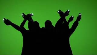 Concert Phone Lights Silhouette Peoples Free Green Screen (Slow Motion) 4K