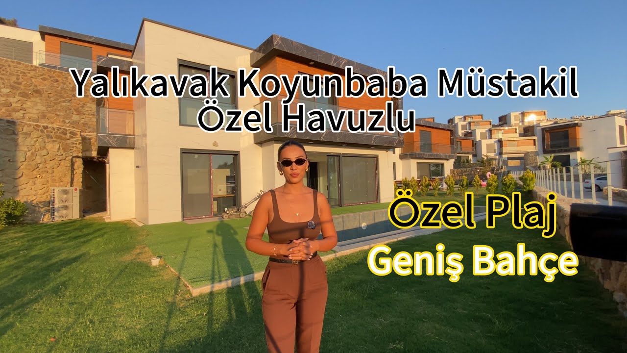 Продается отдельная вилла на частном пляже Ялыкавак Коюнбаба с садом, видом на море и бассейном