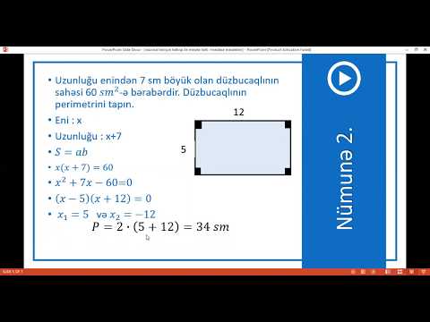 8-ci sinif Riyaziyat -  Rasional tənliklərin tətbiqi ilə məsələ həlli (həndəsə məsələləri)