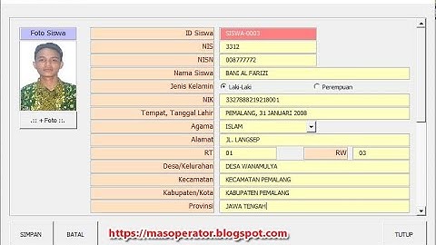 Aplikasi DataBase Siswa Menggunakan Excel