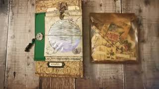 Final Flip Through (SOLD) - Envelope Folio Journal - Winter Botanical Woods