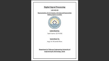 Special Functions, Sinusoids And Exponential | DSP LAB 03 | 21-TE-09