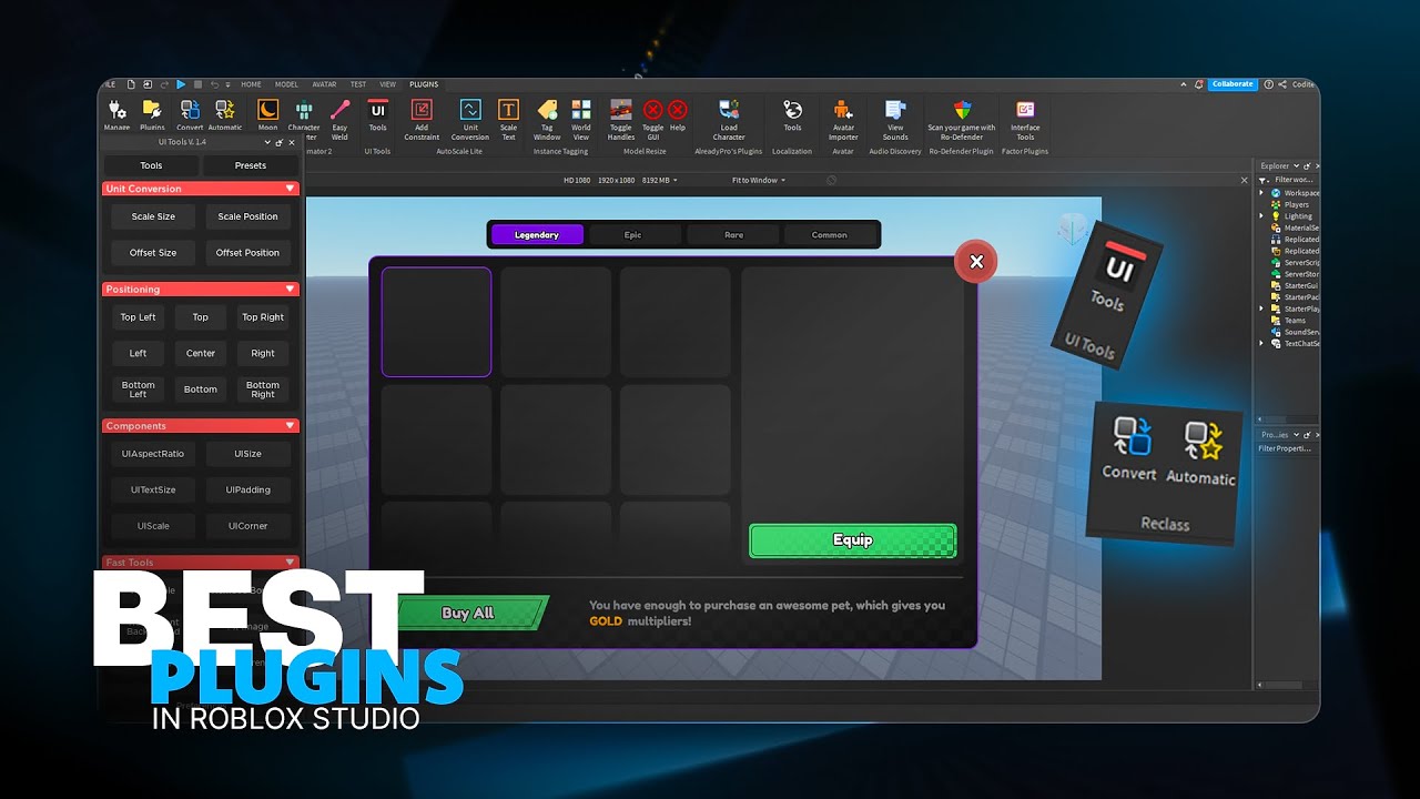 Best UI Plugins To Use In Roblox Studio 