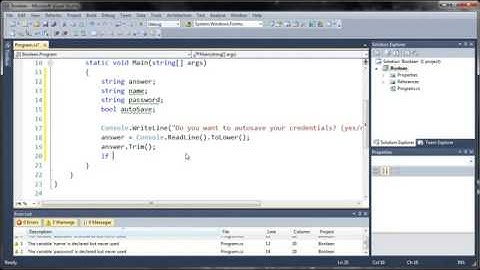 Visual C# 2010 Tutorial 23 - Boolean