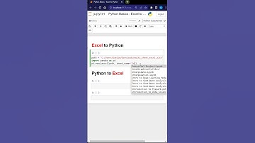 Excel to Python & Python to Excel