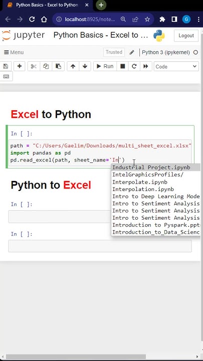 Excel to Python & Python to Excel - YouTube