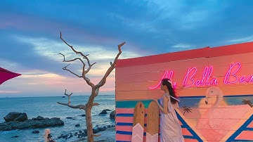 Review Vũng Tàu✅Check In Địa Điểm Sống Ảo Mới 2021 - 1 Chiếc Pub Màu Hồng Aly Bella Beach|HaChu Vlog