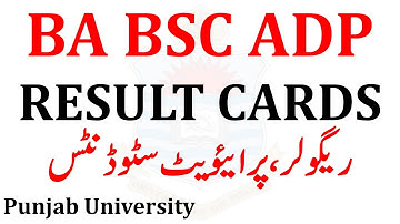 BA BSc ADP Part 1 & 2 Supply 2021 Result Cards Punjab University ADP Supply 2021 Result Cards PU