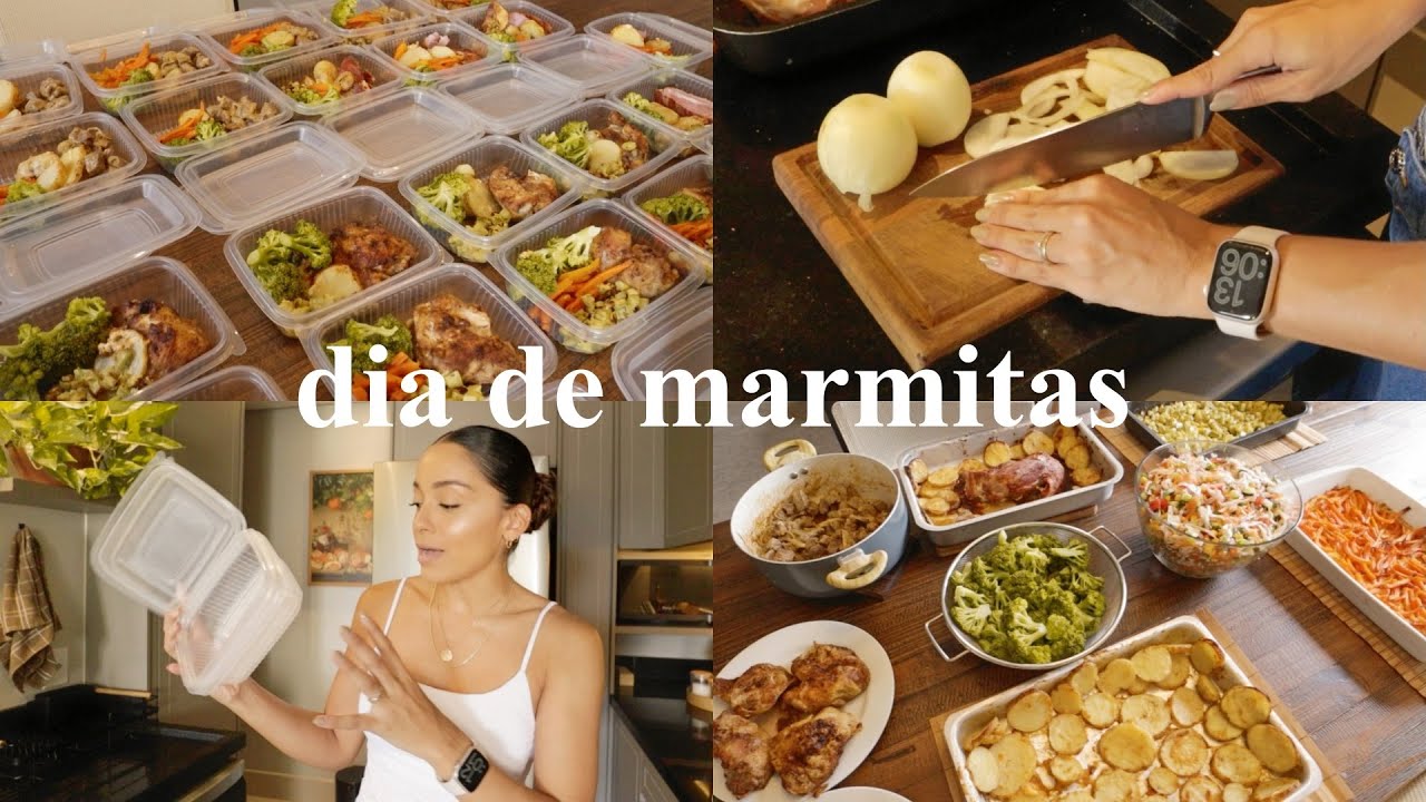 VLOG: fazendo marmitas para 15 dias, feira, compras, cardápio...