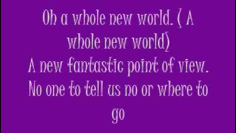 Thumbnail of A Whole New World Nick and Jessica Lyrics