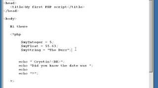 VIDEO TUTORIAL PHP & MySQL Course 05 Intro to Variables