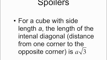 Internal diagonal of a cube