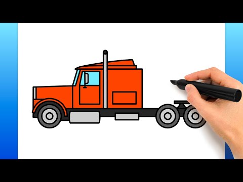 How To Draw A Semi Truck (Easy Drawing Tutorial)