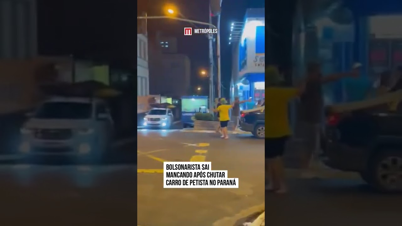 Bolsonarista sai mancando após chutar carro de petista no Paraná
